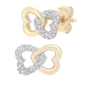 Diamond Heart Stud Earrings 9ct Gold | Prime Jewellery