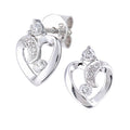 18ct White Gold 0.15 Carat Natural Diamond Heart Stud Earrings