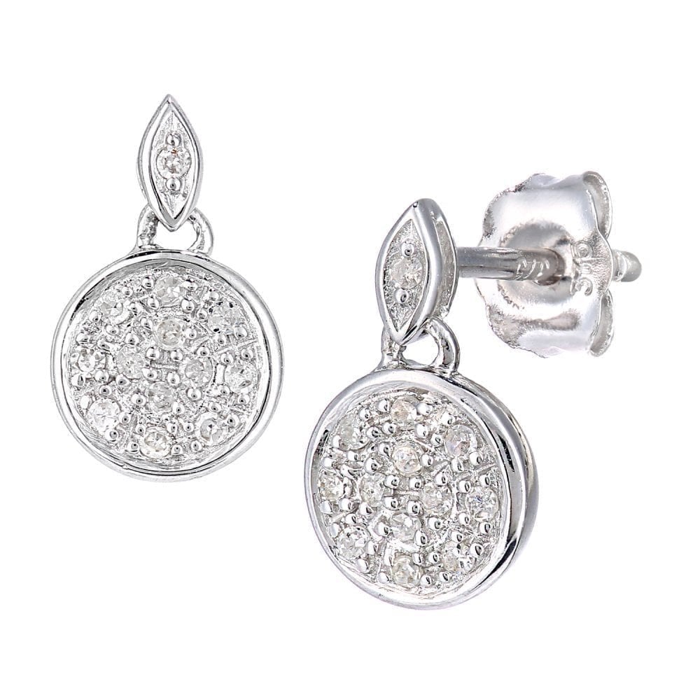 Diamond Drop Earrings 9ct White Gold | Prime Jewellery