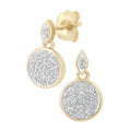 9ct Gold 0.10 Carat Natural Diamond Round Drop Earrings