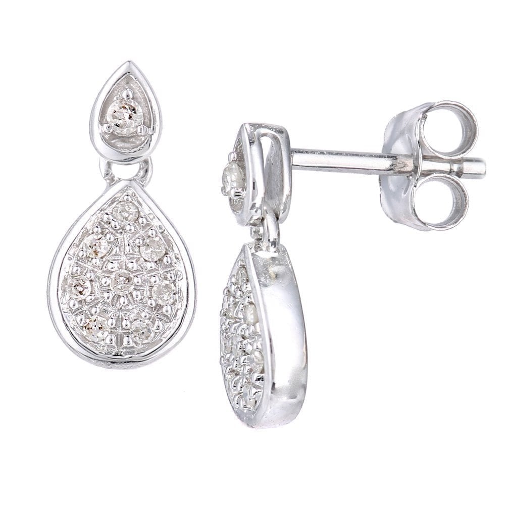 Diamond Drop Earrings - detail view | Prime Jewellery