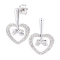 Diamond Heart Drop Earrings 9ct White Gold | Prime Jewellery