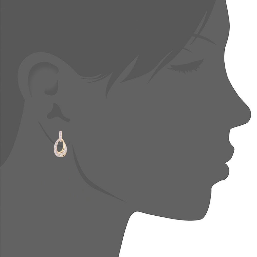 9ct Gold 0.10 Carat Natural Diamond Drop Earrings