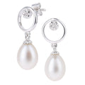 Pearl Drop Earrings 9ct White Gold | Prime Jewellery
