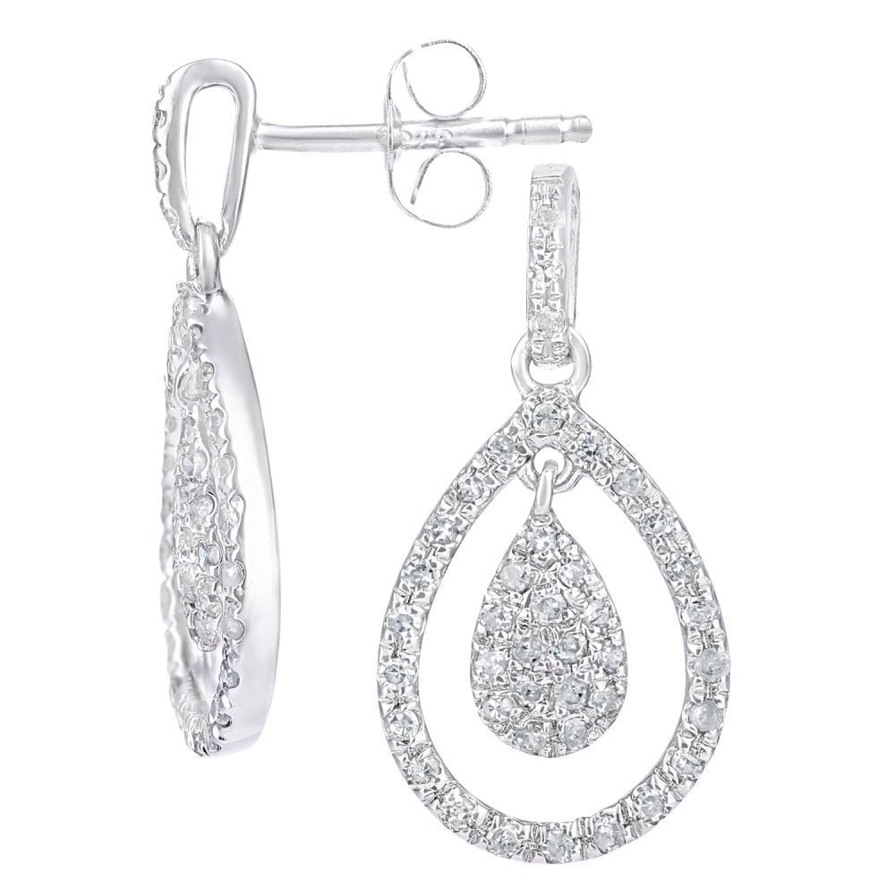 Diamond Drop Earrings - detail view | Prime Jewellery