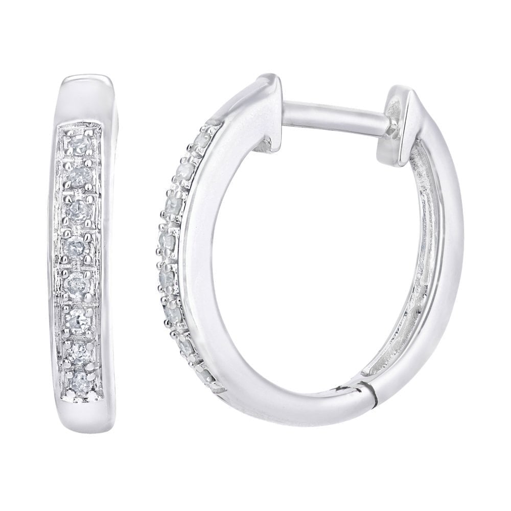 Diamond Hoop Earrings - detail view | Prime Jewellery
