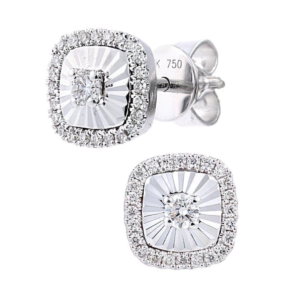 18ct White Gold 0.22 Carat Natural Diamond Solitaire Stud Earrings