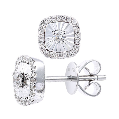18ct White Gold 0.22 Carat Natural Diamond Solitaire Stud Earrings