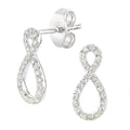 9ct White Gold 0.20 Carat Natural Diamond Infinity Stud Earrings