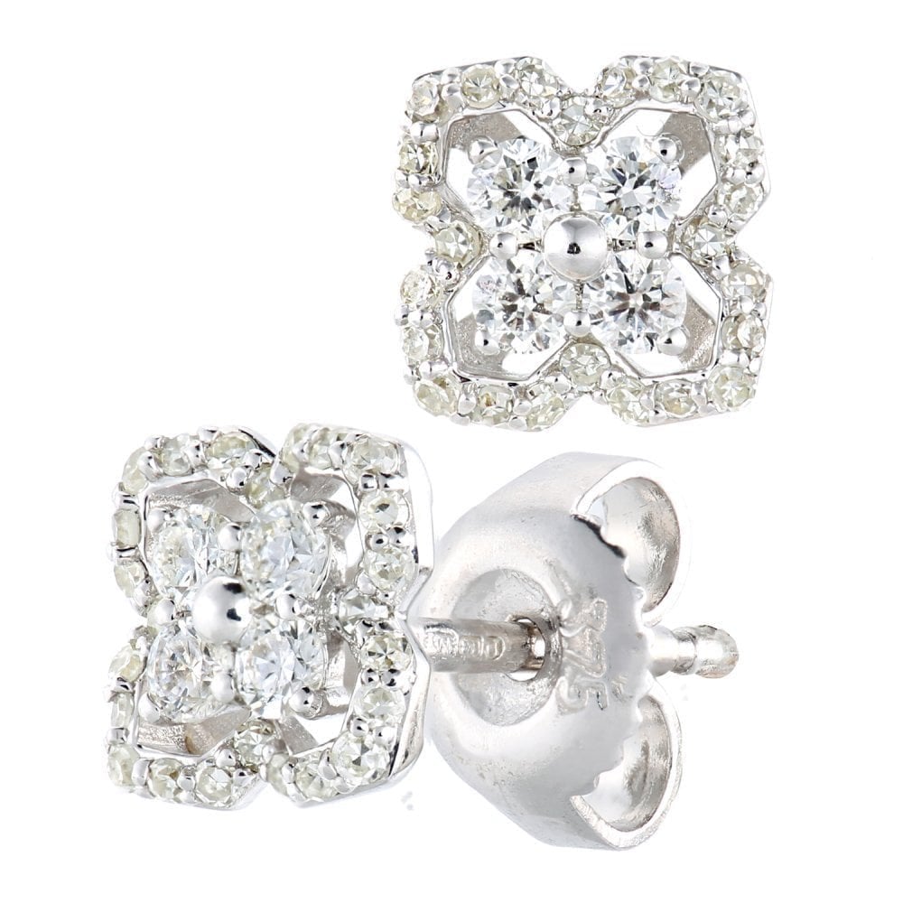 Diamond Stud Earrings 9ct White Gold | Prime Jewellery