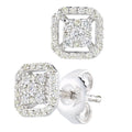 9ct White Gold 0.33 Carat Natural Diamond Halo Stud Earrings