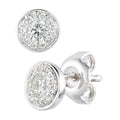 9ct White Gold 0.33 Carat Natural Diamond Round Halo Stud Earrings