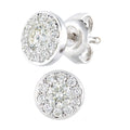 9ct White Gold 0.50 Carat Natural Diamond Round Halo Stud Earrings