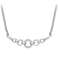 9ct White Gold Natural Diamond Circle Eternity Station Necklace