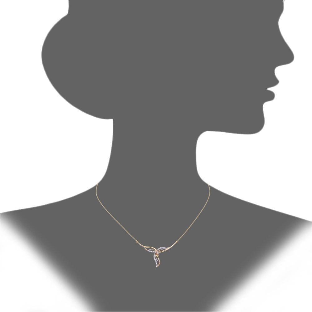 9ct Gold Natural Diamond Lily Necklace