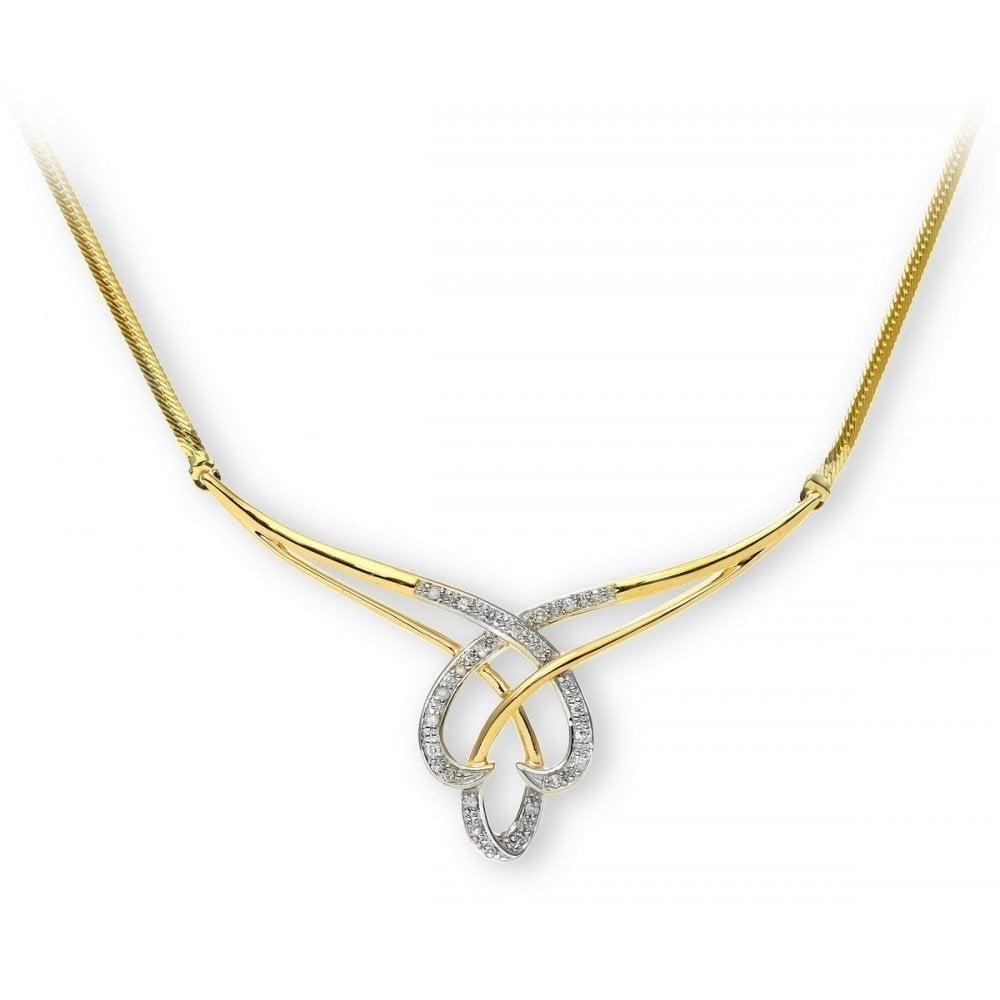 The Harmony Knot 9ct Gold 0.10 Carat Natural Diamond Necklace