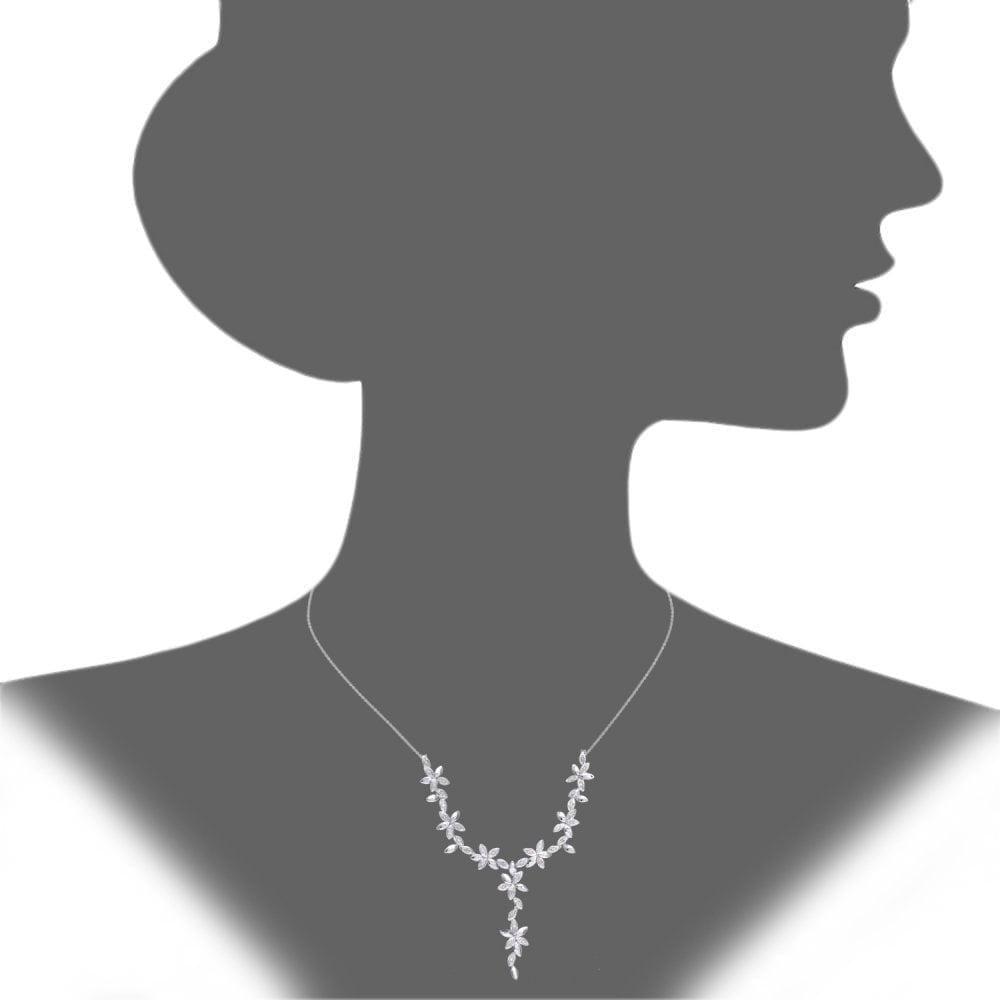 Garden Affair 9ct White Gold 0.20 Carat Natural Diamond Necklace