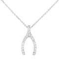 Diamond Wishbone Necklace 9ct White Gold | Prime Jewellery