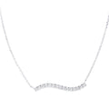 9ct White Gold 0.10 Carat Natural Diamond Flow Necklace