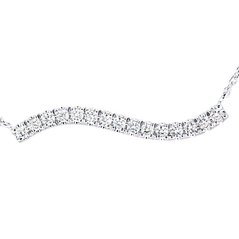 9ct White Gold 0.10 Carat Natural Diamond Flow Necklace