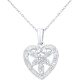 Diamond Heart Necklace 9ct White Gold | Prime Jewellery