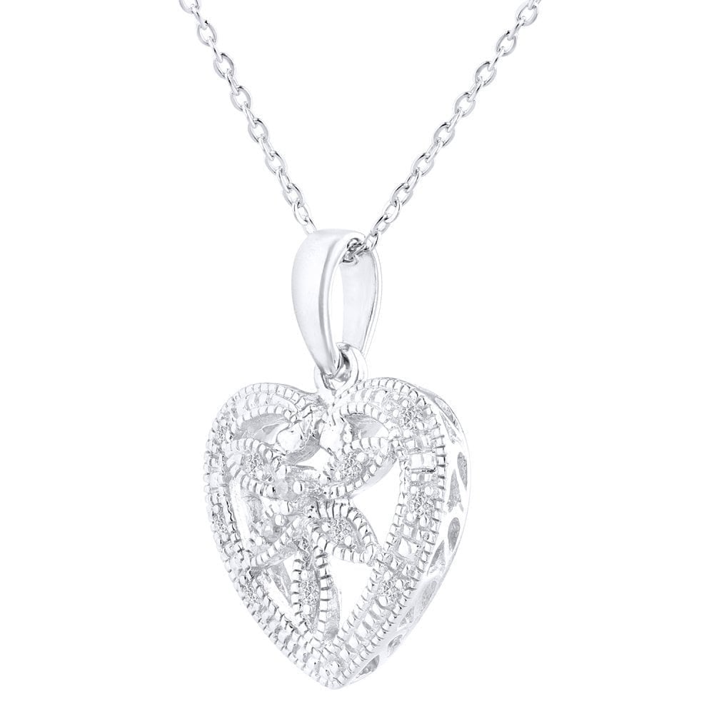 Diamond Heart Necklace - detail view | Prime Jewellery