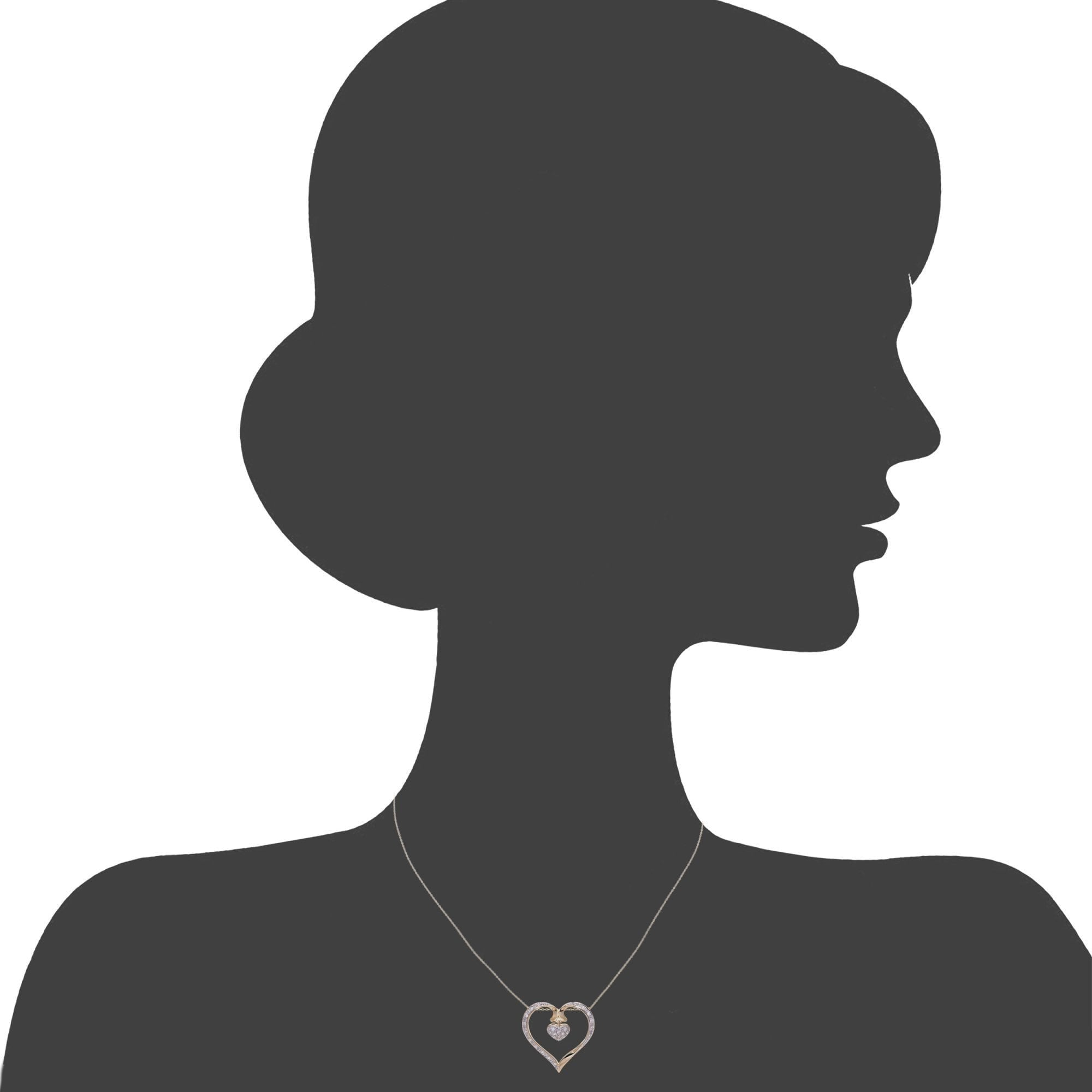 Heart in Heart 9ct Gold 0.25 Carat Natural Diamond Necklace