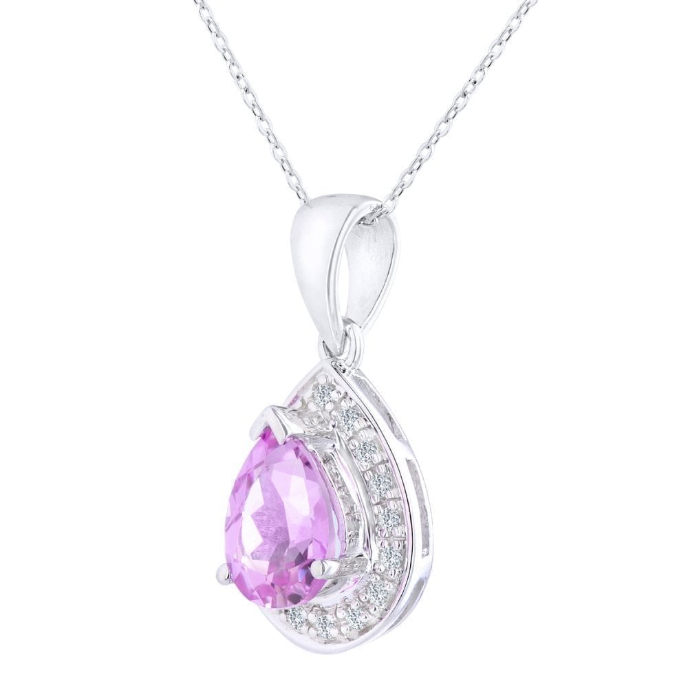 Pink Sapphire Necklace - detail view | Prime Jewellery