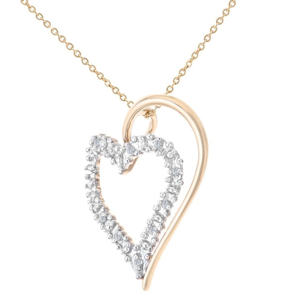 9ct Gold Natural Diamond Heart Necklace