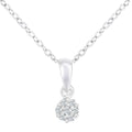 9ct White Gold Natural Diamond Cluster Necklace