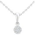 9ct White Gold Natural Diamond Cluster Necklace