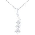 Diamond Trilogy Necklace 9ct White Gold | Prime Jewellery