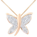 Diamond Butterfly Necklace 9ct Rose Gold | Prime Jewellery