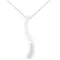 9ct White Gold Natural Diamond Flow Necklace