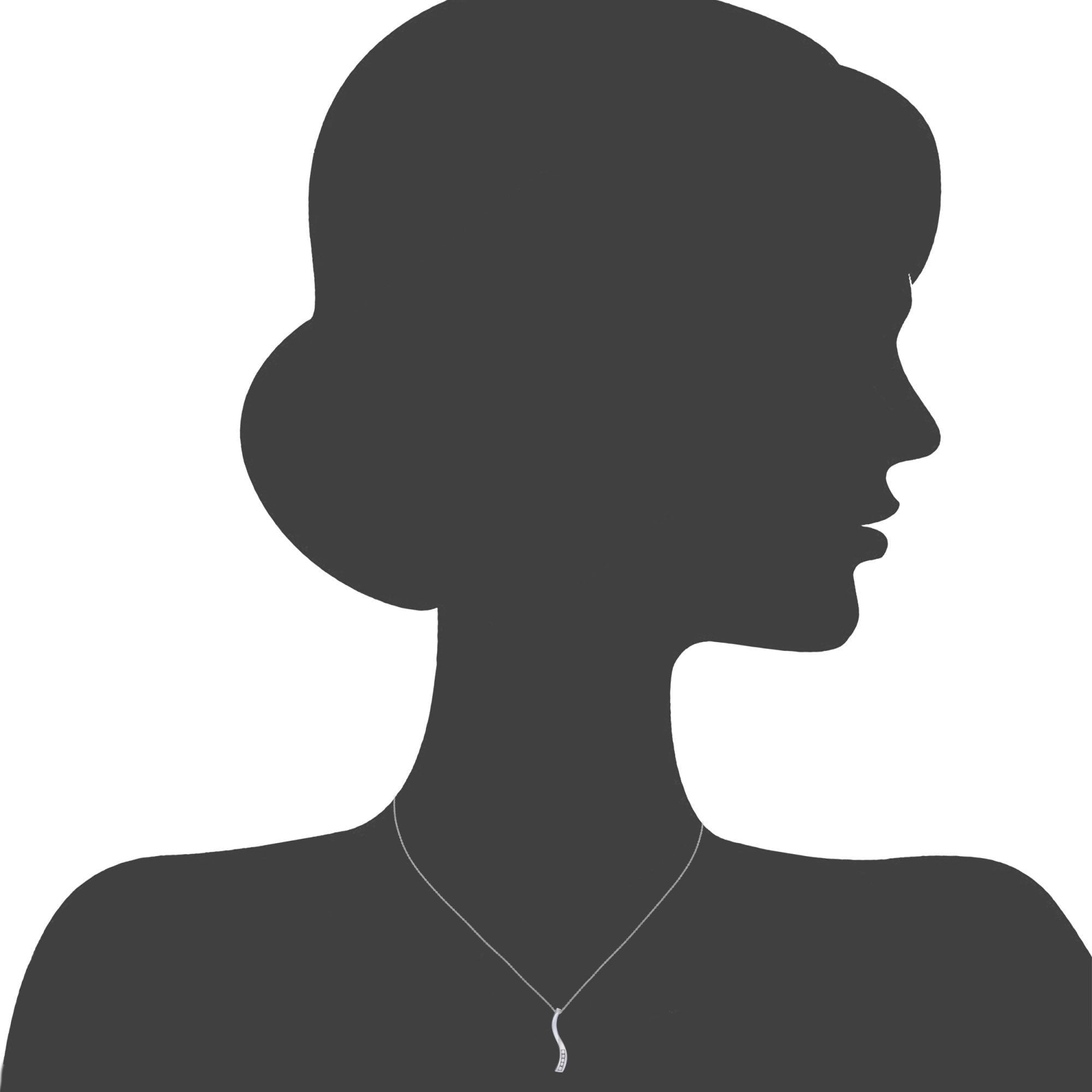 9ct White Gold Natural Diamond Flow Necklace