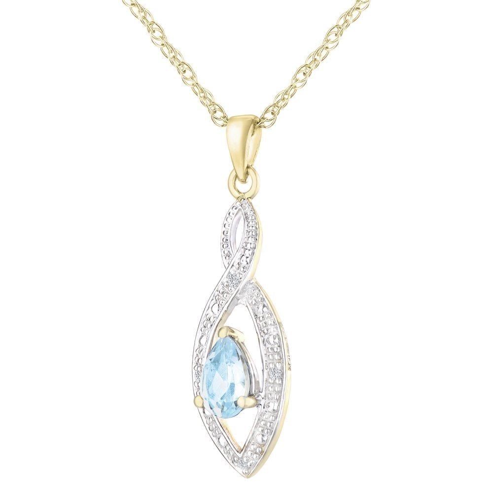 Sky Blue Topaz Necklace - detail view | Prime Jewellery