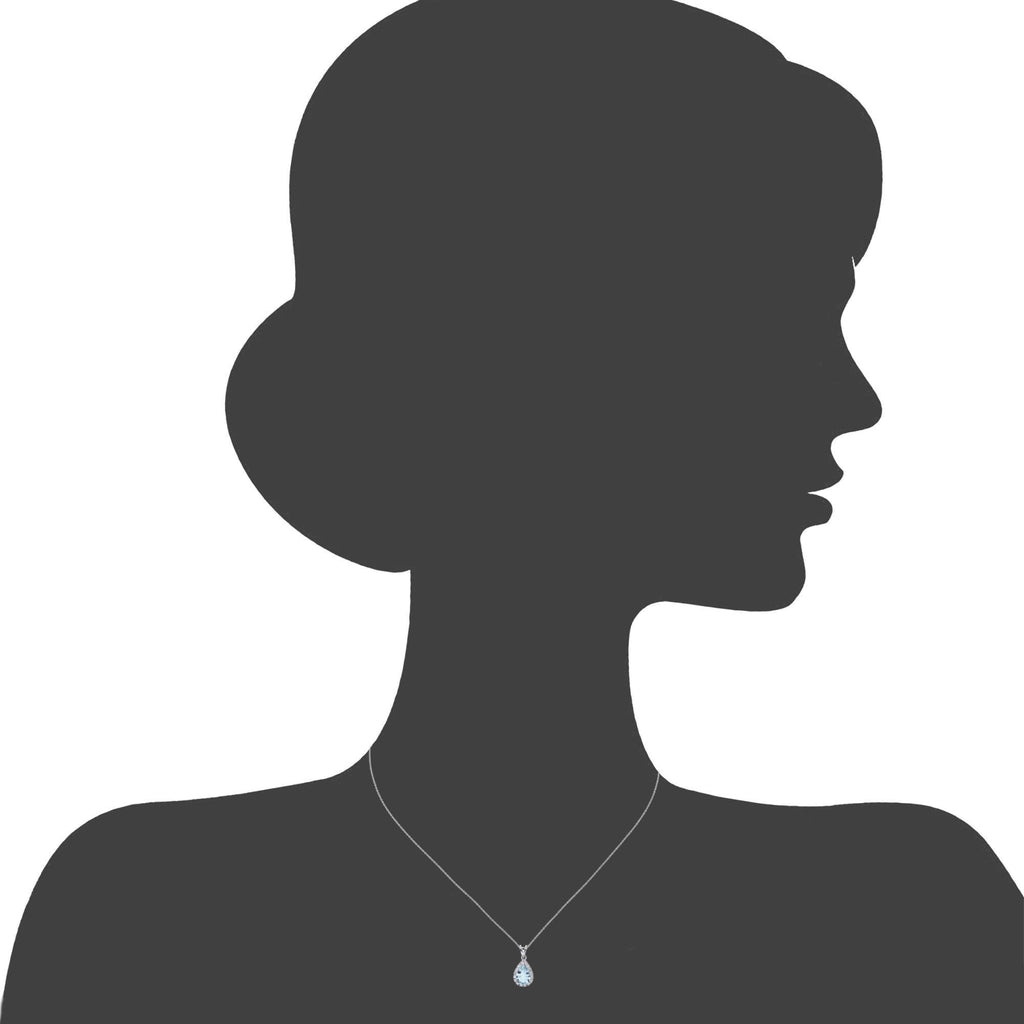 Sky Blue Topaz Pendant Necklace - detail view | Prime Jewellery