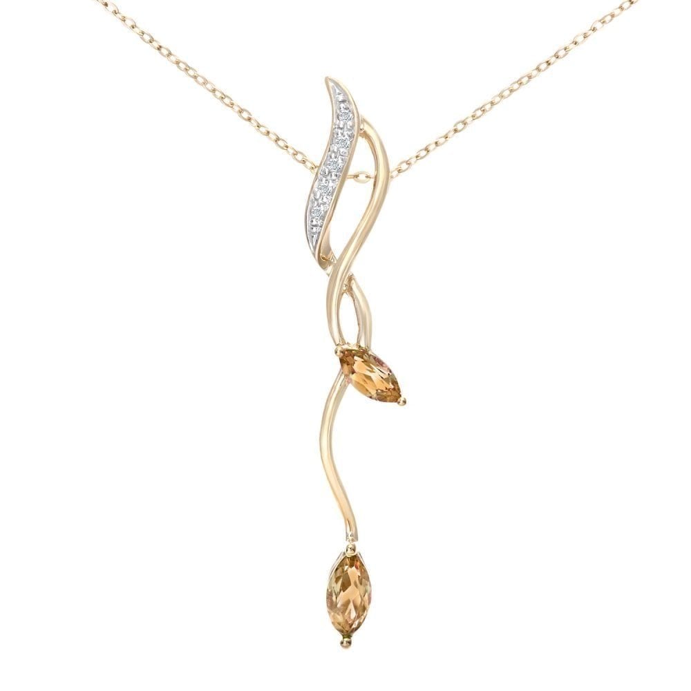 Citrine Necklace 9ct Yellow Gold | Prime Jewellery