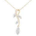 9ct Gold Natural Diamond Leaf Necklace