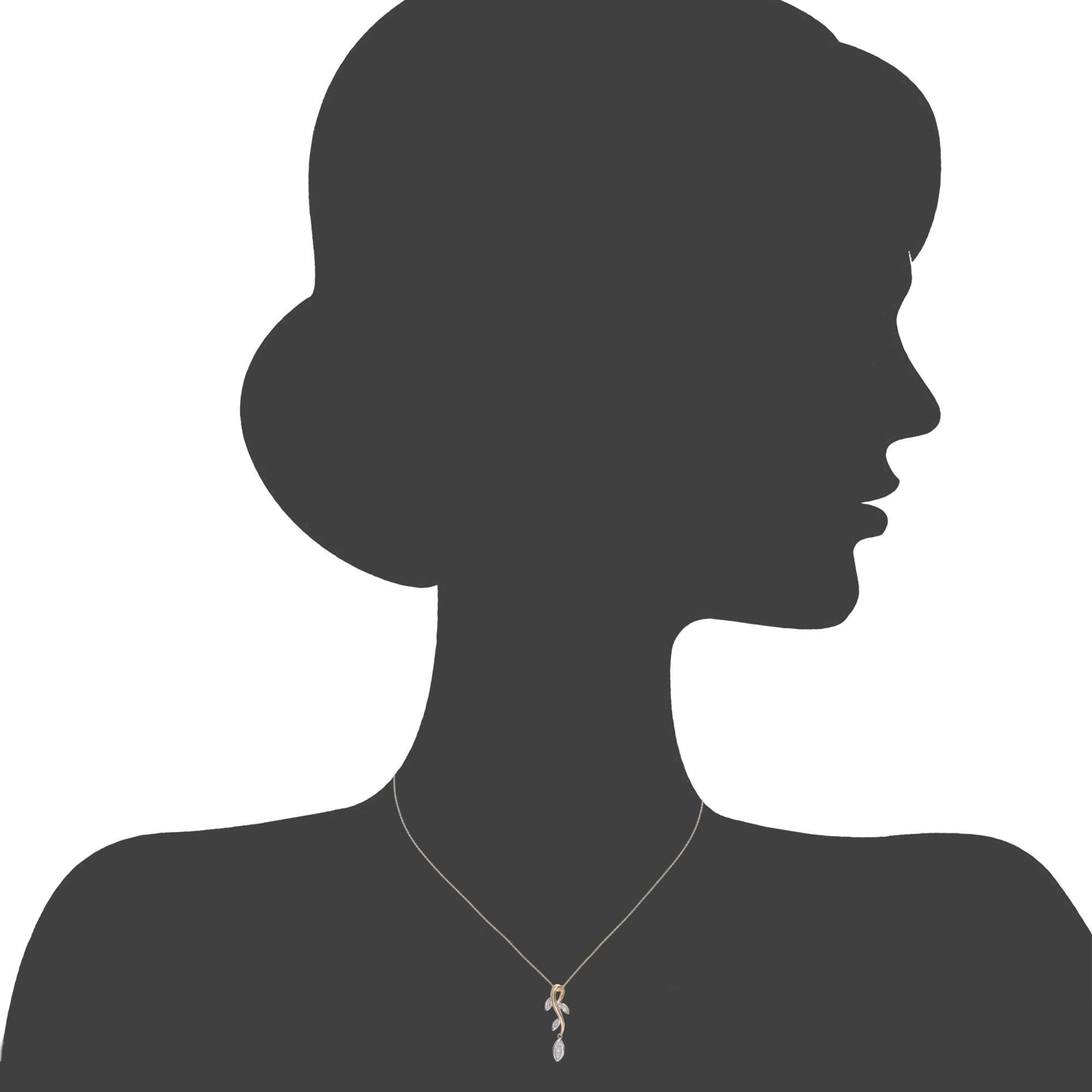 9ct Gold Natural Diamond Leaf Necklace