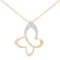 Diamond Butterfly Necklace 9ct Gold | Prime Jewellery