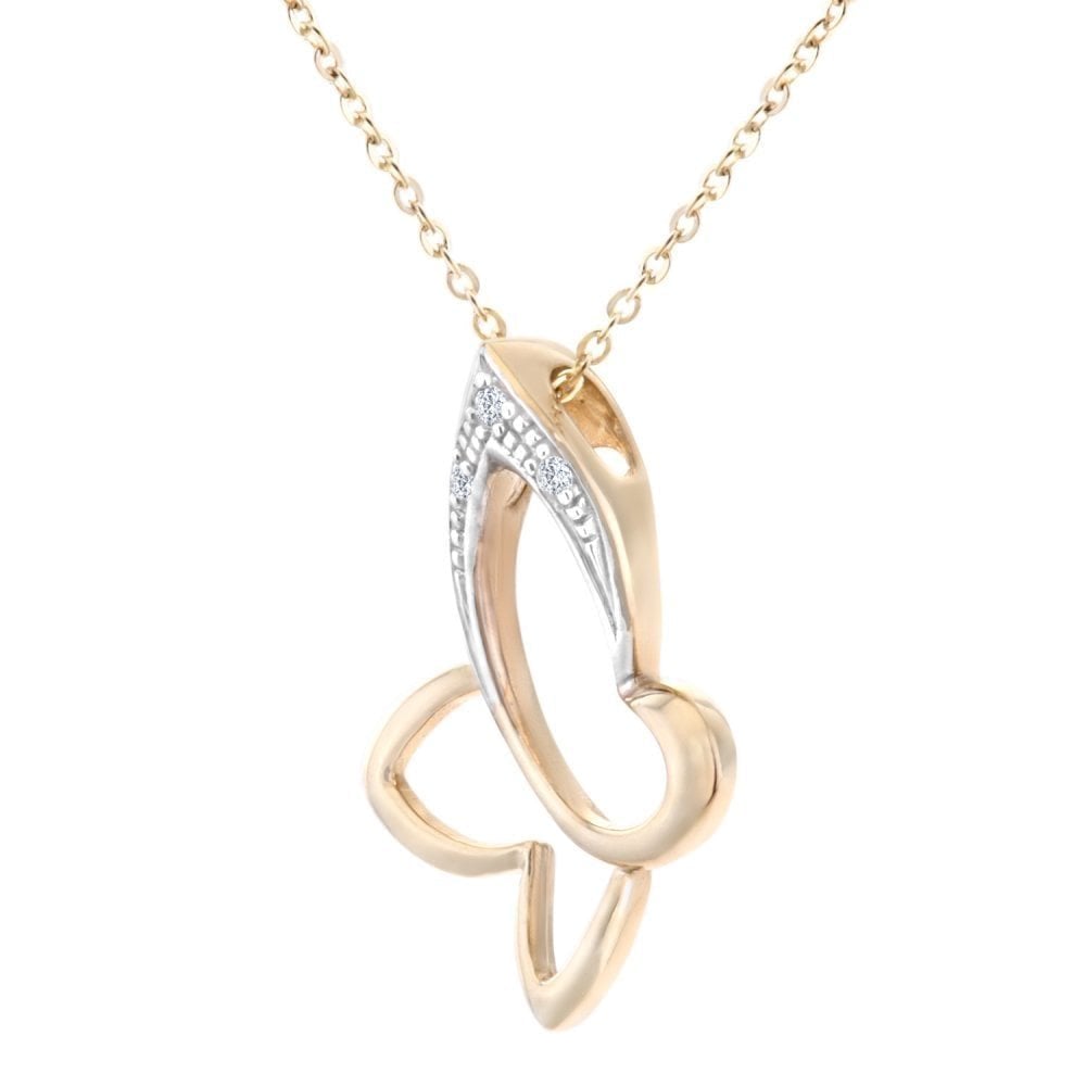 Diamond Butterfly Necklace - detail view | Prime Jewellery