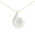 9ct Yellow Gold Cultured Pearl and 0.02ct Diamond Pendant Necklace