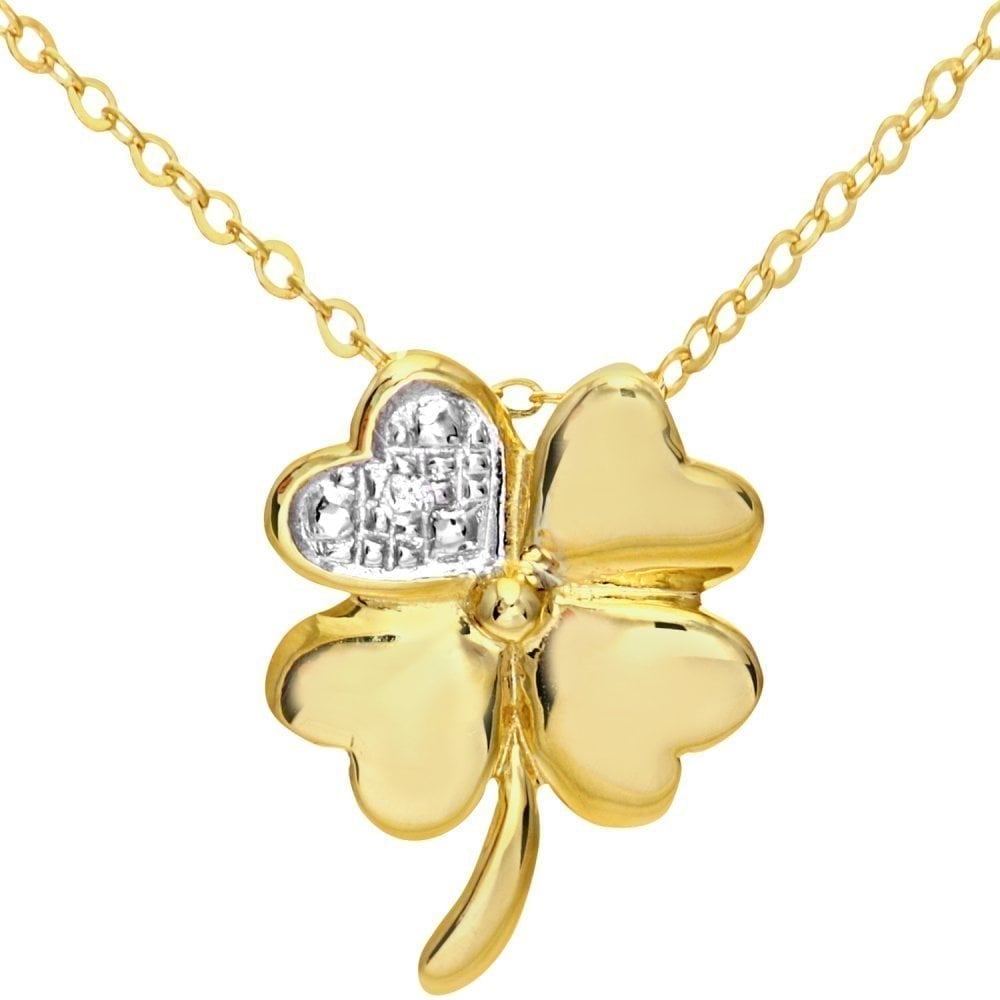Diamond Heart Necklace 9ct Yellow Gold | Prime Jewellery