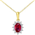 Ruby Cluster Necklace 9ct Yellow Gold | Prime Jewellery