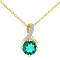Emerald Twist Necklace 9ct Yellow Gold | Prime Jewellery