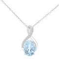 9ct White Gold 1ct Sky Blue Topaz and Diamond Infinity Pendant
