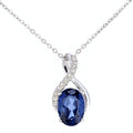 Tanzanite Crossover Necklace 9ct White Gold | Prime Jewellery