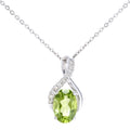 Peridot Crossover Necklace 9ct White Gold | Prime Jewellery
