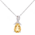 Citrine Twist Necklace 9ct White Gold | Prime Jewellery
